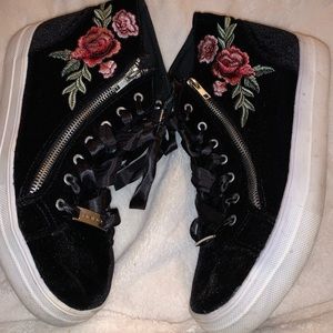 Bebe Velour High Top Sneakers